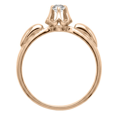 Russian Style 14k Rose Gold Diamond Ring 4 to 9 #