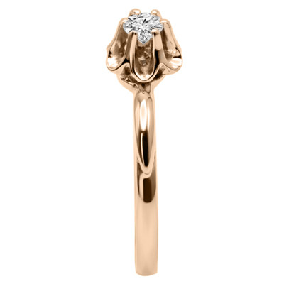 Russian Style 14k Rose Gold Diamond Ring 4 to 9 #