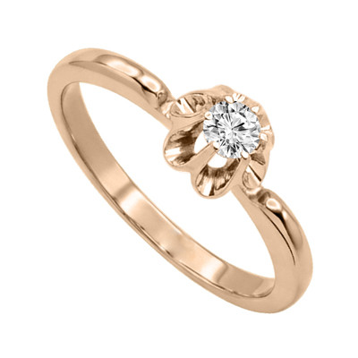 Russian Style 14k Rose Gold Diamond Ring 4 to 9 #