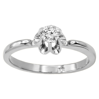 Russian Style 14k White Gold Diamond Ring #R2345