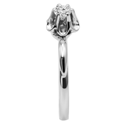 Russian Style 14k White Gold Diamond Ring #R2345