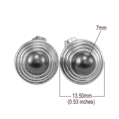 10k White Gold Black Pearl Earrings