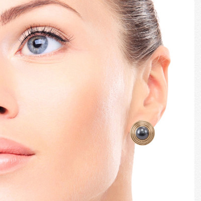 14k Rose Gold Black Pearl Earrings