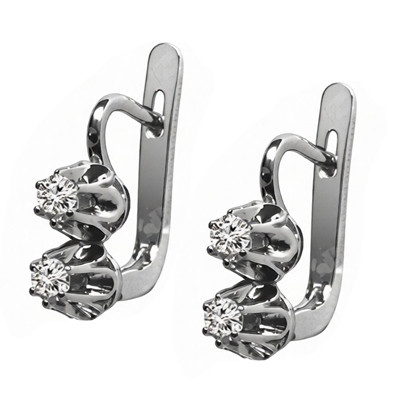 14k Gold Genuine Diamond Earrings