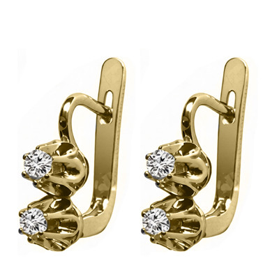 14k Gold Genuine Diamond Earrings