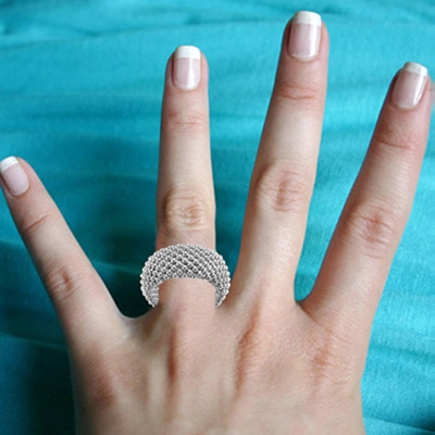 Silver 925 Flexible Mesh Ring
