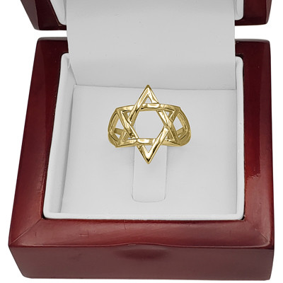 Star of David Men's Ring in 14K
