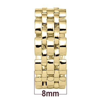 14k Gold Panther Link Band Men Ring