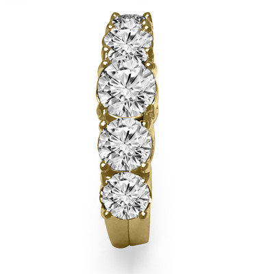 14K Gold Women Five Stone Lab Grown Diamond Ring