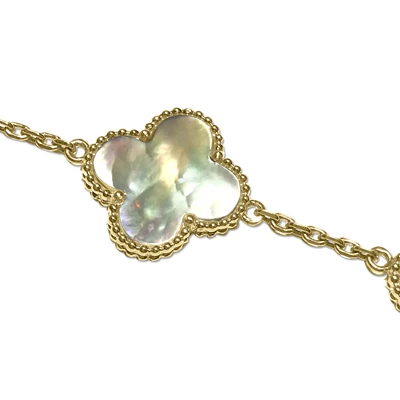 14k Gold Genuine Mother of Pearl Bracelet 7''