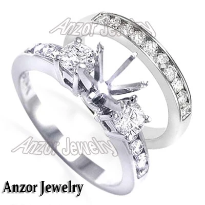 950 Platinum Lab Grown Diamond Engagement Ring Set