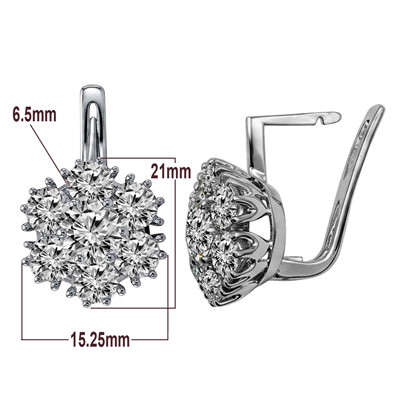 Russian vintage Style Lab Grown Diamond Malinka Earrings 14k gold