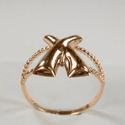 14k Gold charming X's design Earrings & Ring
