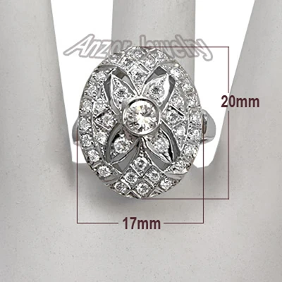 Russian Style Diamond Ring and Earrings in 14k Set