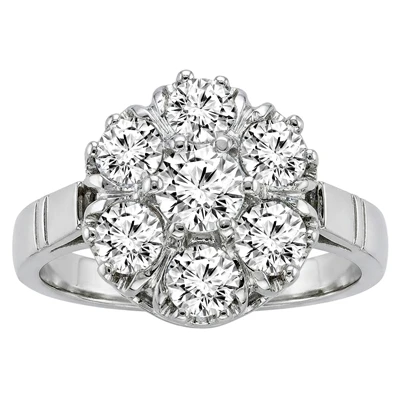 Genuine Diamond Russian style Ring in 14k Gold