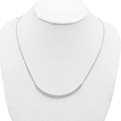 Genuine Diamond Necklace with Chain in Silver 925 #N945