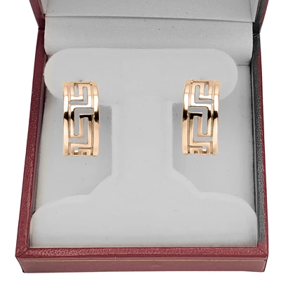 10k Rose Gold Greek KEE Style Earrings