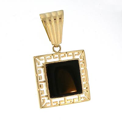 14k Gold Onyx Pendant P343