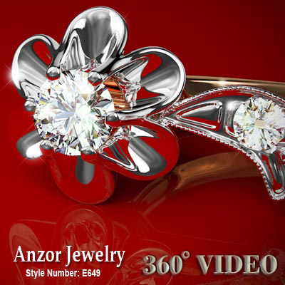 Russian style diamond earrings 585 E649