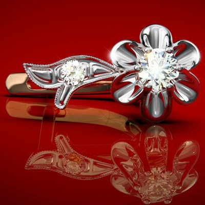 Russian style diamond earrings 585 E649