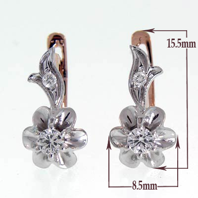 Russian style diamond earrings 585 E649