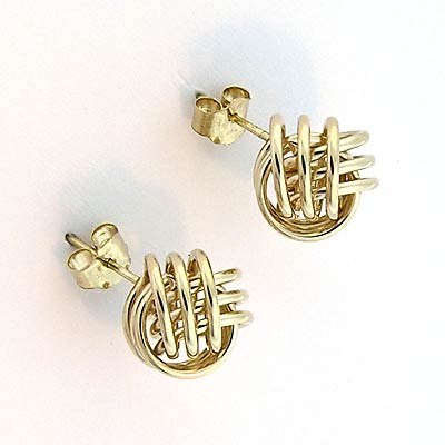 14k Gold Love Knot Studs earrings E654