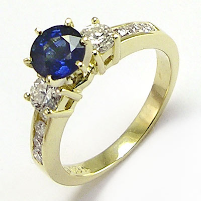 Sapphire Diamond Engagement Ring 18k 750 R742
