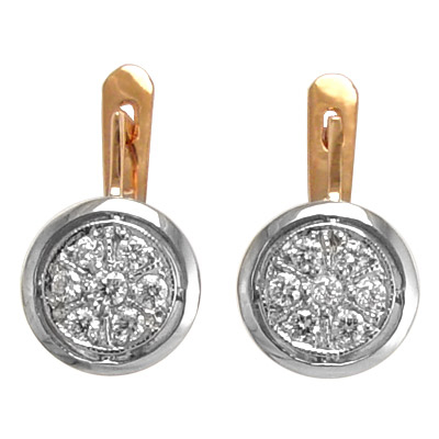 Russian Style .70 ct.t.w Diamond Earrings 585 14k E672