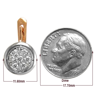 Russian Style .70 ct.t.w Diamond Earrings 585 14k E672