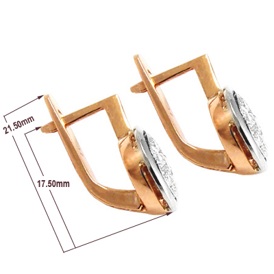 Russian Style .70 ct.t.w Diamond Earrings 585 14k E672