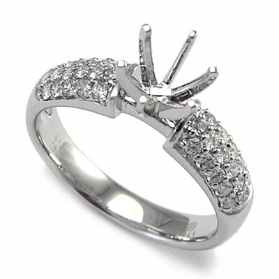 18k White Gold Diamond Ring Setting R747
