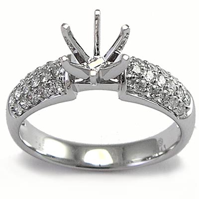 18k White Gold Diamond Ring Setting R747