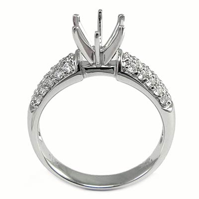 18k White Gold Diamond Ring Setting R747