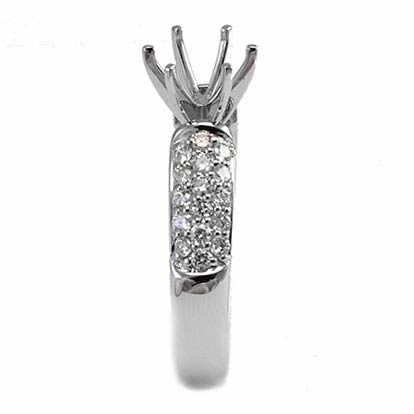 18k White Gold Diamond Ring Setting R747