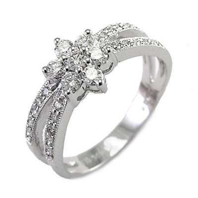 18K White Gold Diamond Ring R752