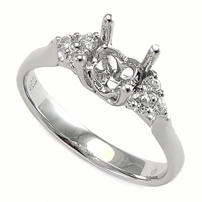 Diamond Semi Mount Rings 18k white gold R756