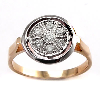 Old Russian design Diamond Ring 585 R743