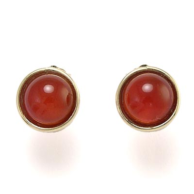 14k Gold Red Onyx Studs E686