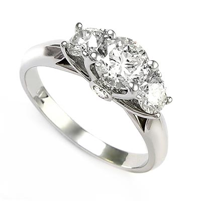 14k White Gold Diamond Engagement  Ring R784