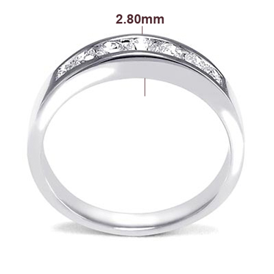 14k White Gold Wedding Band Diamond Ring R782