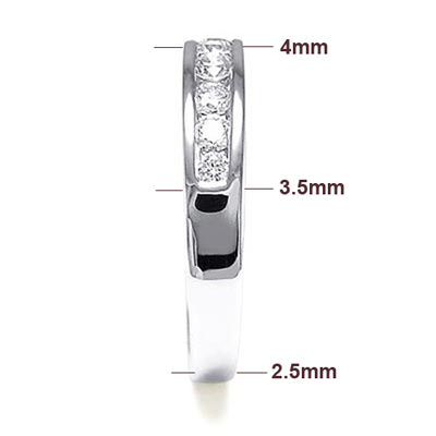 14k White Gold Wedding Band Diamond Ring R782