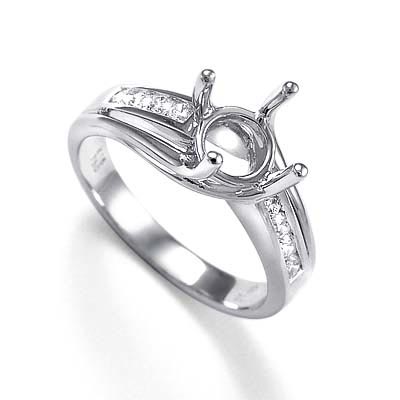 18k White Gold Diamond Ring Semi-Mount R792