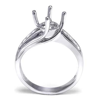 18k White Gold Diamond Ring Semi-Mount R792