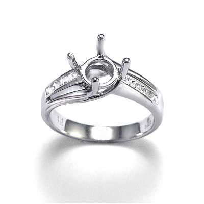 18k White Gold Diamond Ring Semi-Mount R792