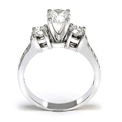 Diamond Engagemen Ring in 14k white gold R783