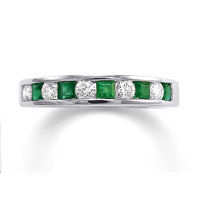 Princess emerald round cut Diamond ring 18k R800