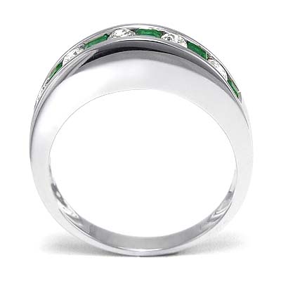 Princess emerald round cut Diamond ring 18k R800