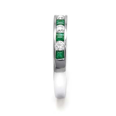 Princess emerald round cut Diamond ring 18k R800