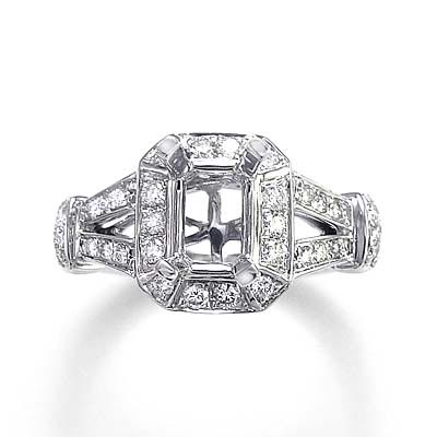 18k White Gold Diamond Ring Setting R794