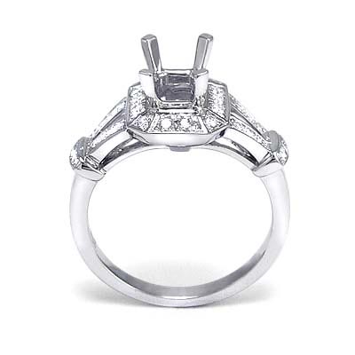 18k White Gold Diamond Ring Setting R794